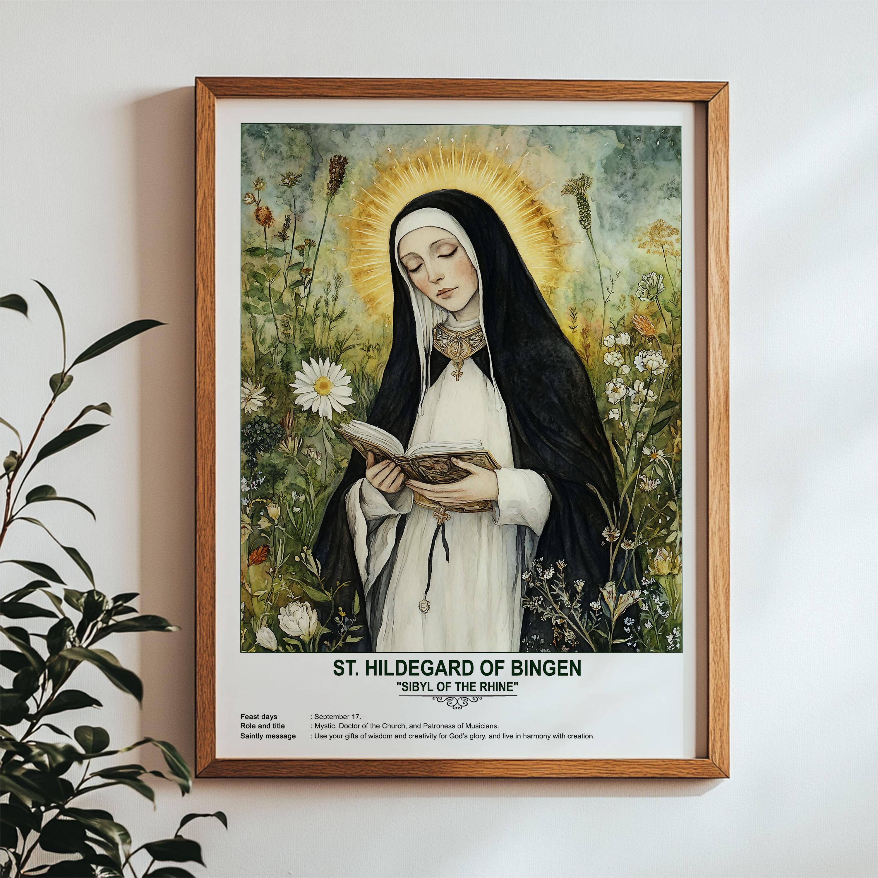 St. Hildegard of Bingen, Sacred Art, Religious Wall Art for Families ...