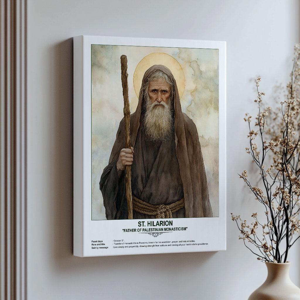 St. Hilarion, Sacred Art, Religious Wall Art for Families, Patron Saint ...