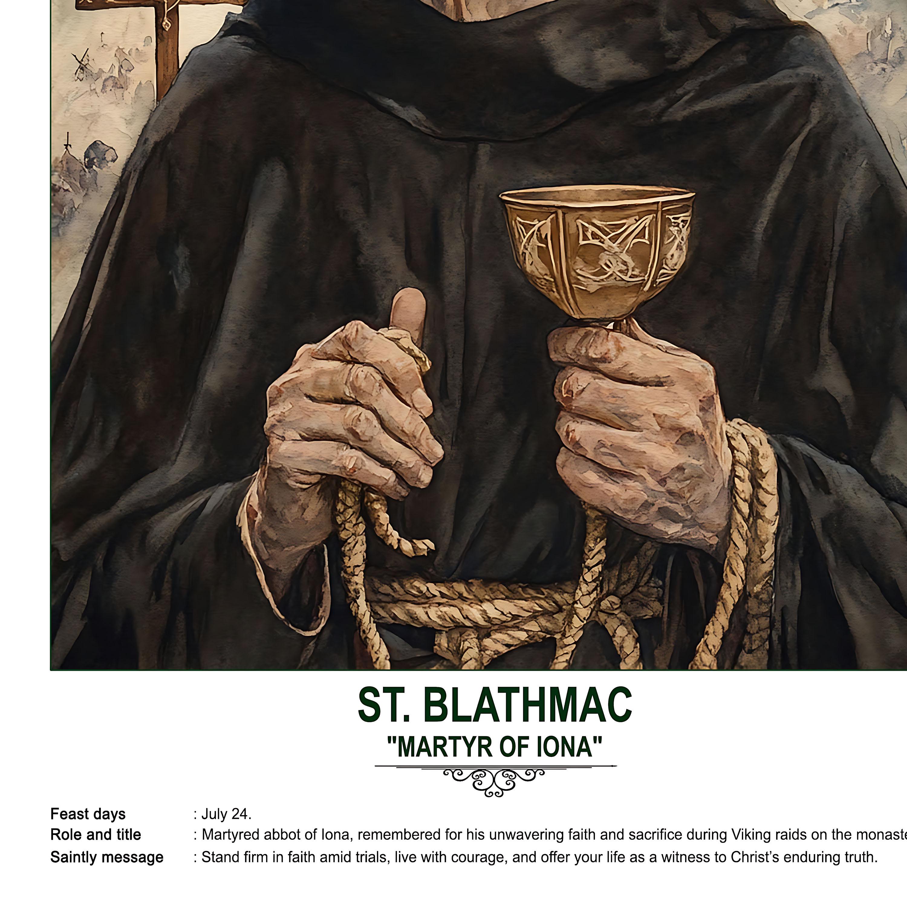 St. Blathmac, Sacred Art, Religious Wall Art for Families, Patron Saint ...