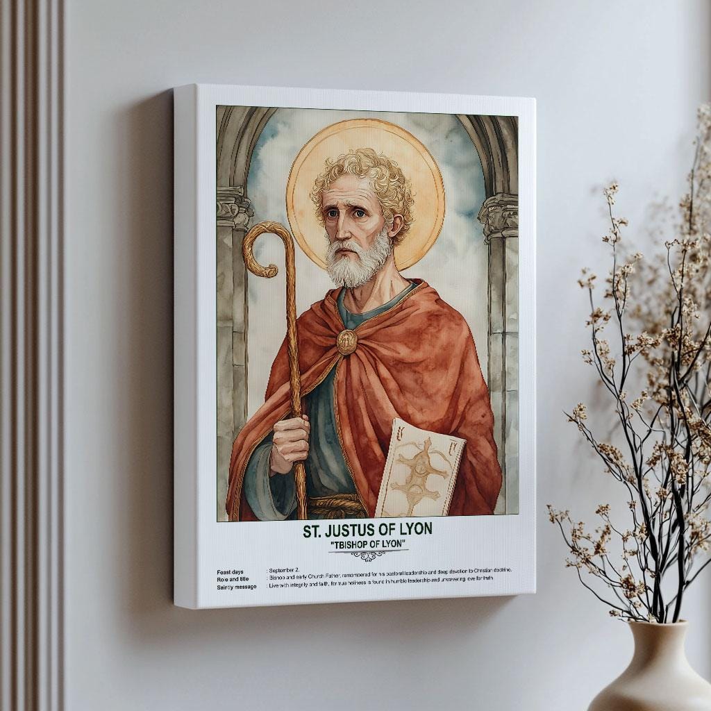 St. Justus of Lyon, Sacred Art, Religious Wall Art for Families, Patron ...