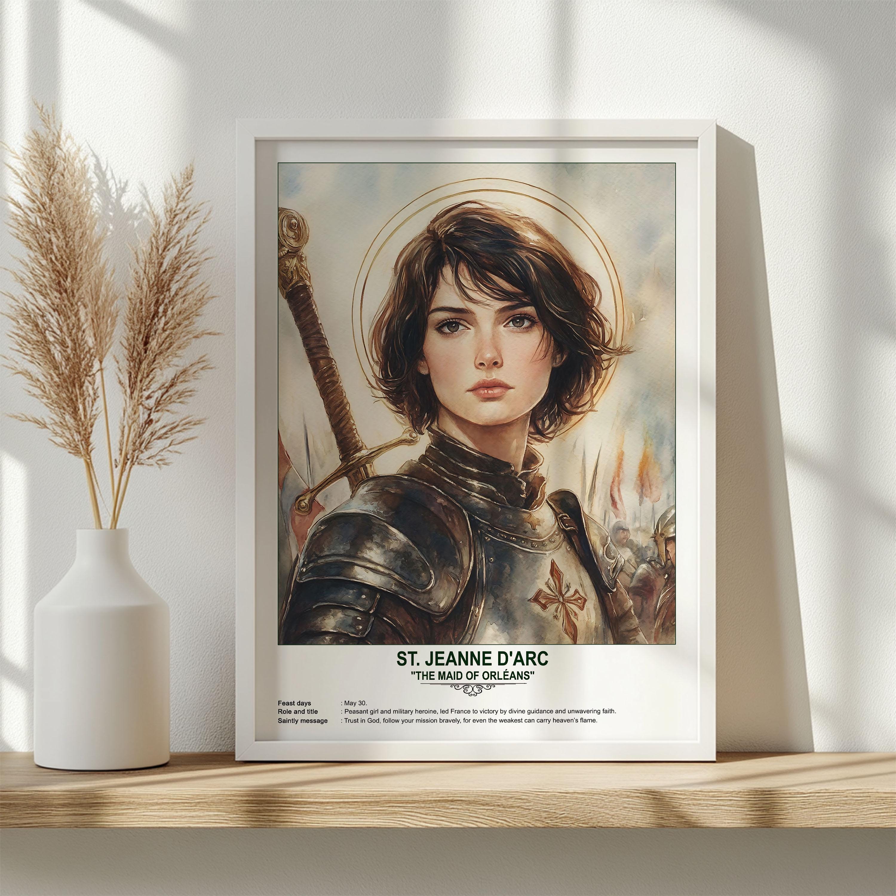 St. Jeanne D'arc, Sacred Art, Religious Wall Art for Families, Patron ...