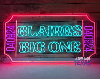 Custom Ticket Neon Sign, Ticket Wall Art, Neon LED for Ticket, Personalized Ticket Sign, 90s Ticket LED Neon Sign, Theater Decor Wall