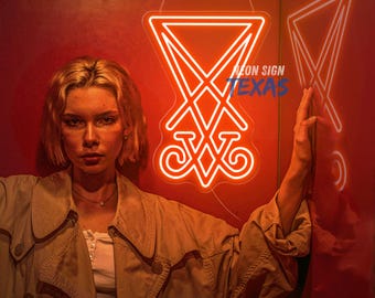 Sigil of Lucifer Neon Sign Symbol of Lucifer Neon Light Halloween Decor Horror LED Sign Devil Light Sign  Custom Halloween LED Neon
