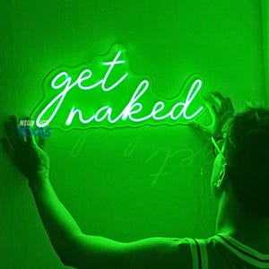 Get Naked Neon Sign Bathroom Wall Decor Art Custom Neon Sign Get Naked LED Neon Laundry Room Decor Funny Neon Light Home Decor Sign