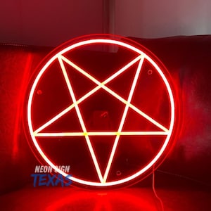 Pentagram Neon Sign, Pentagram Decor Sign, Custom Neon Sign, Pentagram Symbol, Halloween Neon Sign, Pentagram light, Halloween Gift