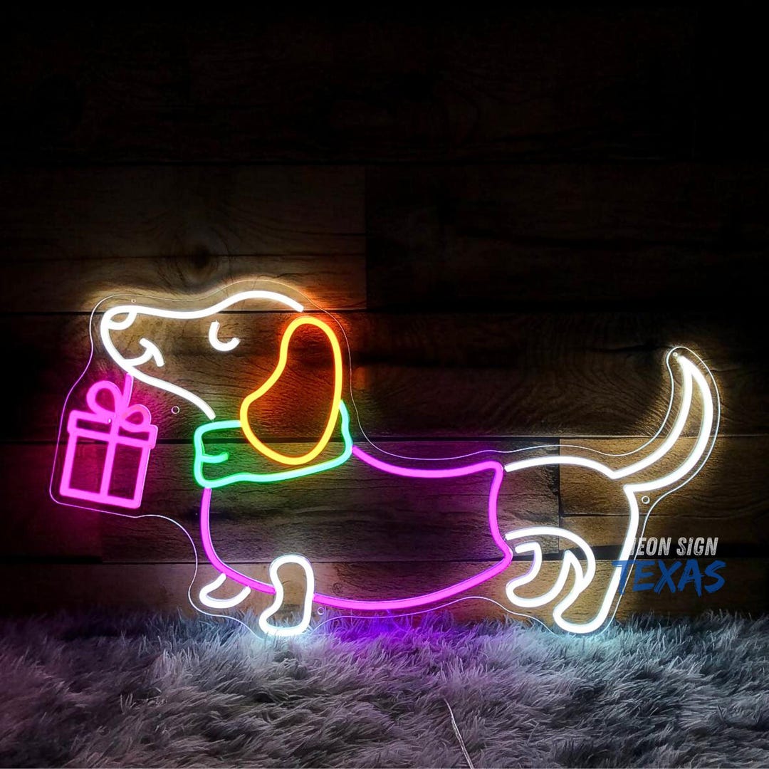 ADVPRO Dachshund Dog Neon Light Sign - LED Pet Shop Display Sign 12x8.5 Inches, Multiple Plug Options