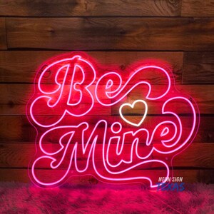 Insegna al neon Be Mine Insegna al neon personalizzata per San Valentino Regalo per San Valentino Decorazione per camera d&#39;albergo Decorazione per camera di coppia Insegna al neon Insegna al neon personalizzata per amore