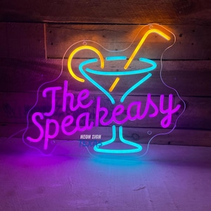 Custom Name Cocktail Sign Palm Tree Summer Party Light Paradise LED Sign Outdoor Pool Bar Sign Custom Business Logo Cocktail Neon Sign