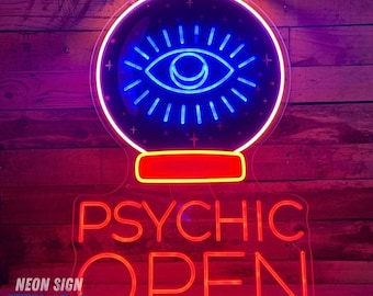 Psychic Open Neon Sign Psychic Neon Sign Neon Sign Decor Fortune Teller LED Sign Psychic Reader Tarot Store Wall Decor Tarot Neon Sign