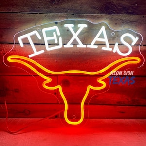 Texas Longhorn Leuchtreklame Longhorns Kuh Leuchtreklame Benutzerdefinierte Leuchtreklame Amimal Leuchtreklame Longhorns Wanddekor Texas Western-LED-Licht Texas Geschenke