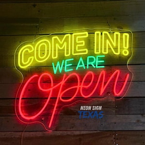 Come In We&#39;re Open Neon Sign Open Sign Open Sign For Business Custom Open Sign Shop Open Sign Open Sign LED Open Sign Coffee Shop Decor