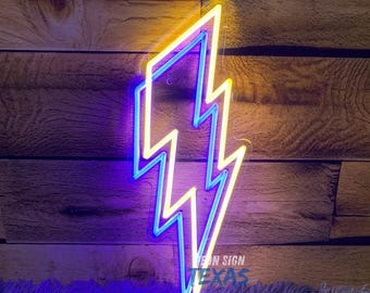 Lightning Bolt Neon Sign Game Room Neon Sign Decor Lighting Bolt Gift Neon Custom Sign Lighting Led Neon Sign Wall Sign Personalized Gift