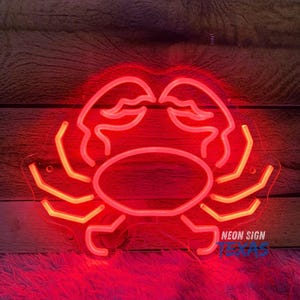 Krabbe Neon Schild, Krabbe Restaurant Wand Neonlicht, Business Wand Krabbe Kunst, Krabbe Led-Dekor-Zeichen, Fisch-Restaurant-Dekor Neon Sign Light