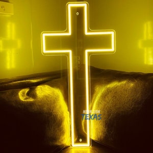 Cross Neon Sign LED Cross Sign Light Neon Cross Light Red Neon Cross ...