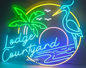 Tiki Bar Neon Sign LED Wall Light | Tropical Cocktail Neon Wall - View #3