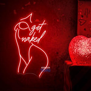 Get Naked Neon Sign Bathroom Wall Decor Art Custom Neon Sign Get Naked LED Neon Laundry Room Decor Funny Neon Light Home Decor Sign