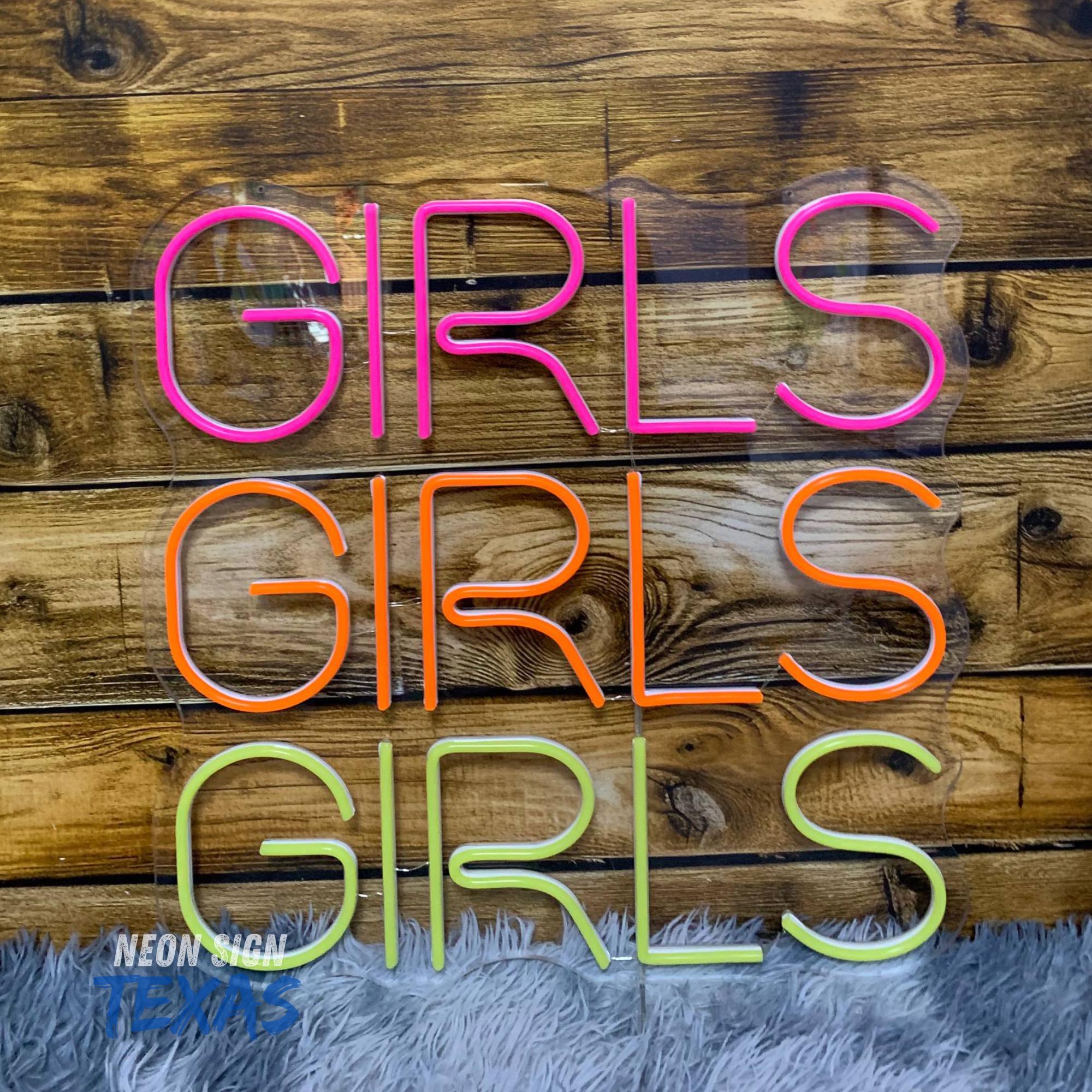Girls Girls Girls LED Neon Sign, Neon Sign for Girls, Neon Sign Wall ...
