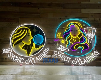 Custom Tarot Reading Neon Sign Psychic Reading LED Neon Light Astrology Tarot Sign Tarot Cards Reading Fortune Teller Sign Halloween Gift