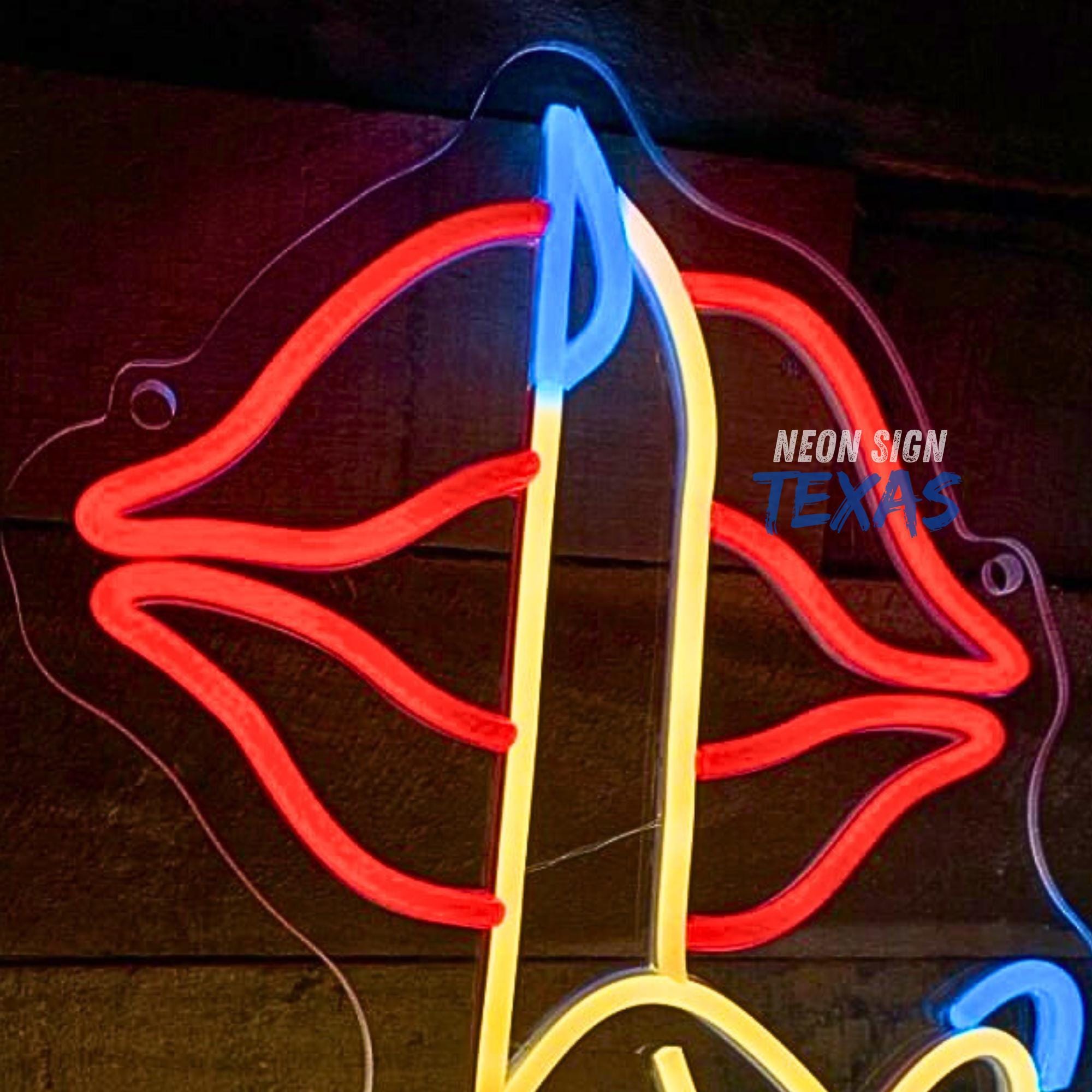 Shut up Lip Neon Sign Secret Lip LED Sign Hush Sign Secret Finger on ...
