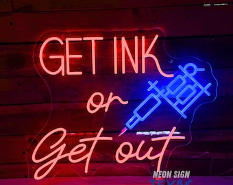Insegna Al Neon Tattoo Studio Con Telecomando - Luce LED 49x46cm Per Parete