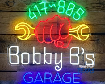 Custom Name Garage Neon Sign Garage Decor Wall Garage LED Sign Garage Name Sign Personalized Garage For Men Father Gift Custom Name Led Sign