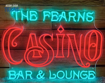 Custom Casino Neon Sign Poker Room Neon Light Bar and Lounge LED Sign Casino Decor Game Room Neon Sign Jackpot Casino Decor Neon Bar Sign