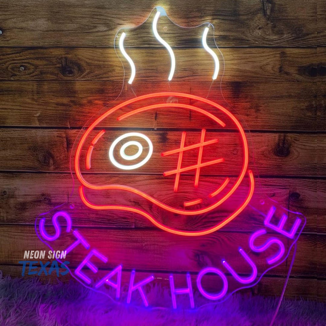 Steak House Neon Sign, Beef Steak Led Sign, Custom Neon Sign, Meat ...