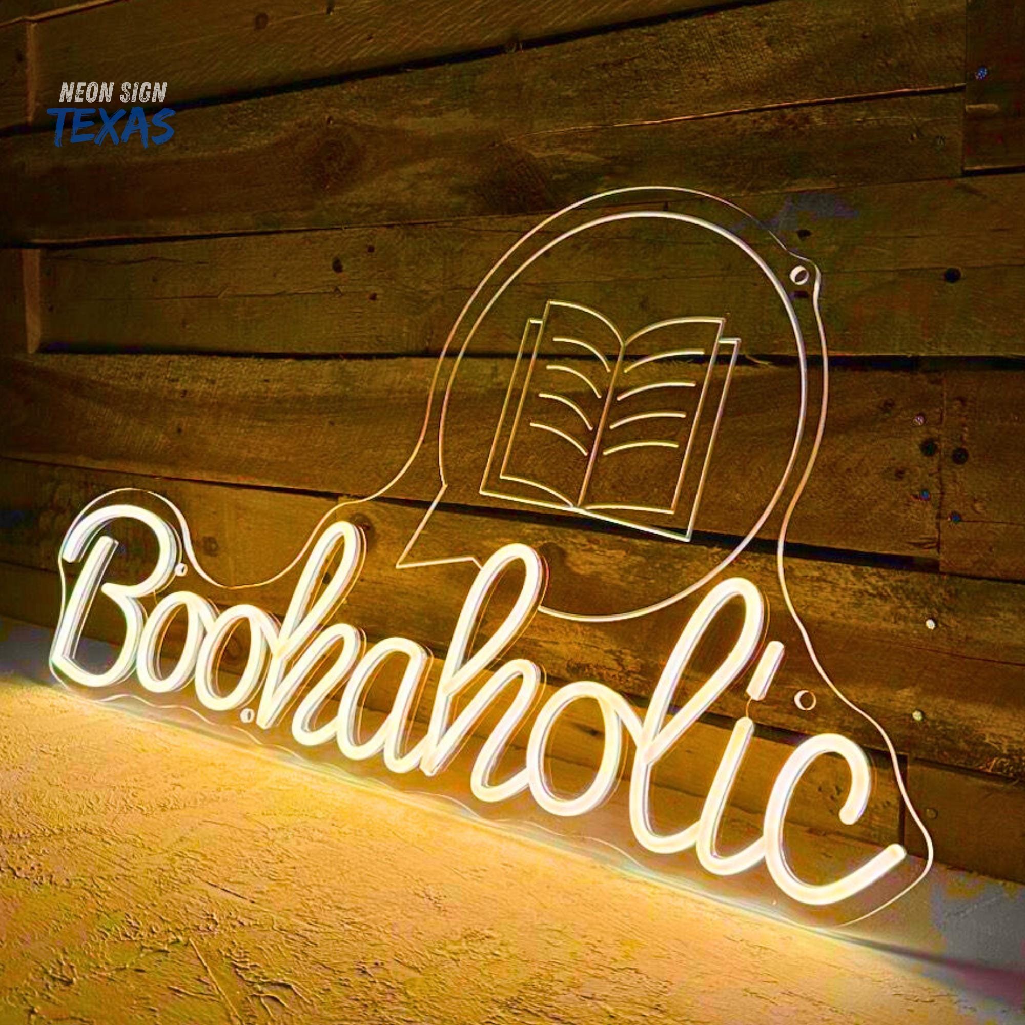 Used Books Led Sign Bookaholic Neon Sign Book Enthusiast Neon Light Books Led Sign Book ...