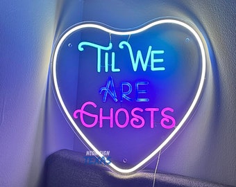 Til We Ghost Neon Sign Til Death Neon Light Wedding neon sign Gothic home decor Wedding Backdrop Decor Til We Are Ghost LED Decor Heart Neon