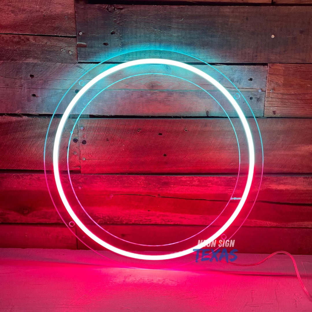 Zen Led Signs Zen Circle LED Neon Sign, Circle LED Neon Sign, Mixed-color Japanese ...