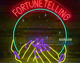 Fortune Telling Neon Sign Fortune Reader Neon Light  Tarot Shop Decor Crystal Ball Wall Art Psychic Tarot LED Neon Psychic Reader LED Sign