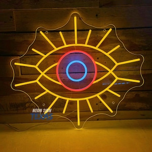 Evil Eye Leuchtreklame - Die ultimative Dekor-Idee für Ihr Wohnzimmer, Schlafzimmer oder Studio