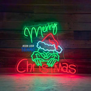 Merry Christmas Neon Sign, Christmas LED Neon Sign, Christmas Tree Decor Sign, Custom Neon Sign, Christmas Gift, Merry and Bright Neon Sign