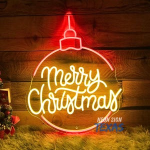 Christmas Ornament Neon Sign Christmas Led Sign Wall Decor Merry Christmas Led Light Custom Neon Sign Christmas Gift Christmas neon Sign