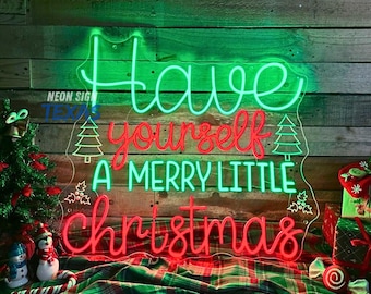 Have Yourself A Merry Little Christmas Neon Sign Merry Christmas Neon Sign Christmas Decor Light  Merry Christmas Neon Sign Christmas Gift