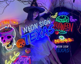 Halloween Custom Neon Sign, Halloween Decor Sign, Pumpkin Neon Sign, Horror Decor Wall, Spooky Neon Sign, Halloween Gift, Custom Neon Sign
