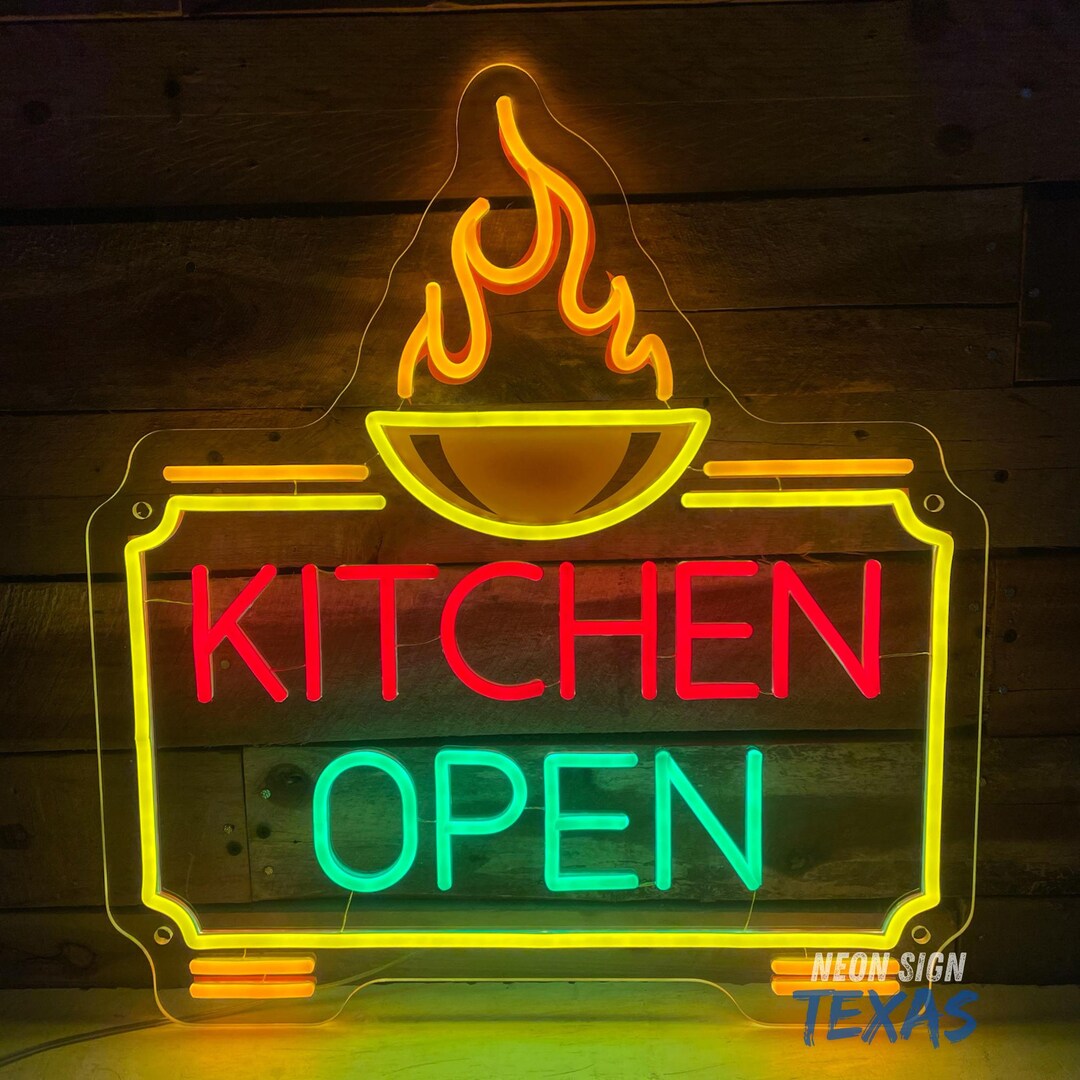 Kitchen Open Neon Sign Kitchen Decor Kitchen Led Light Open Business ...