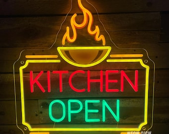 Keuken Decoratie Verlichting Wanxing Kitchen Open Neonbord, LED-bord, Dimbaar Licht, USB-Lichtreclame Aan De Muur, Neonbord Voor Restaurant, Keuken