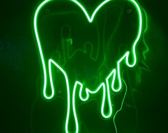 Dripping Heart Neon Sign, Heart Decoration Led Sign, Melting Heart Neon Sign, Custom Heart Neon Sign, Bleeding Heart Sign, Wedding neon sign