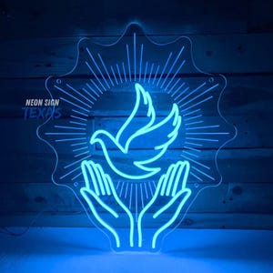 Pigeon Neon Sign, Pigeon LED Neon Sign, Pigeon Decor Wall, Custom Neon Sign, Bedroom Decor Sign, Bird Neon Sign, Peace Dove Decor Wall