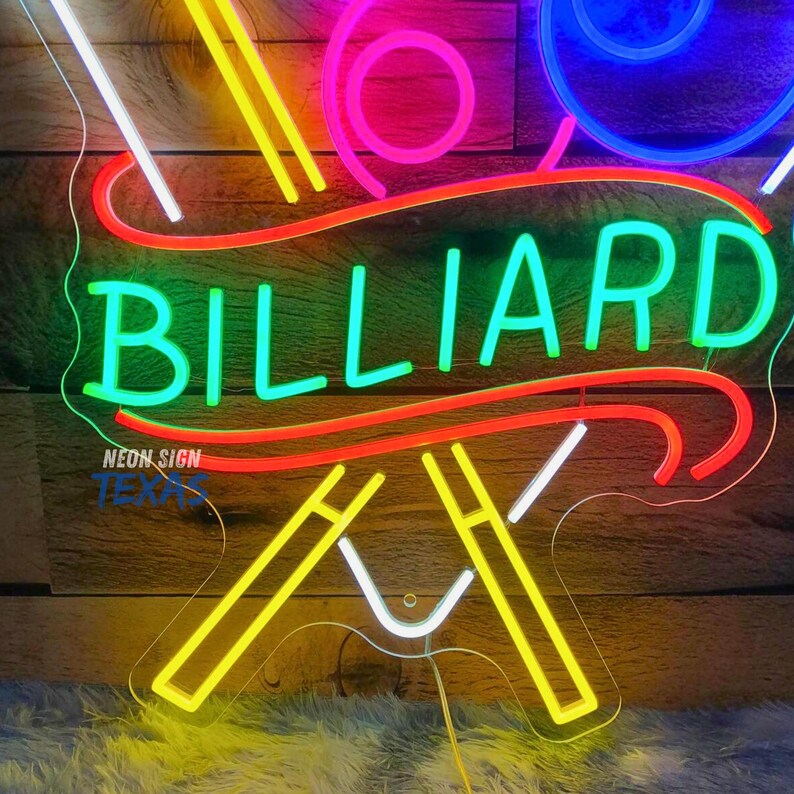Pool Hall Neon Sign Pool Hall Led Sign Billiard Led Light Custom Neon ...