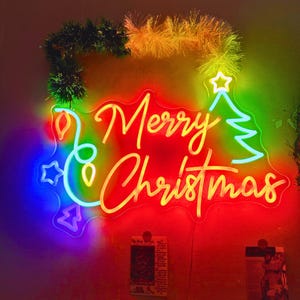 Merry Christmas Neon Sign Christmas Decor Light Christmas Tree Neon Sign Merry Christmas Neon Sign Christmas Neon Light Christmas Part Decor