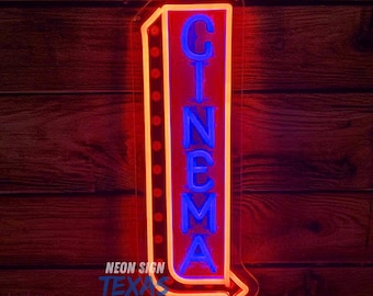 Cinema LED Neon Sign, Cinema Popcorn Drinks LED Neon Sign, Custom Cinema Food Bar Neon Light, Home Movie Theater Room, Wall Decor Snack Bar