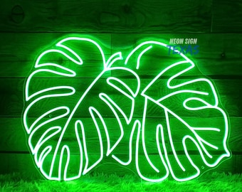 Monstera Leaf Neon Sign, Green Leaf Neon Sign, Plant Neon Sign, Plant Store Decor, Home Room Wall Decor, Plant Lover Gift, Monstera Wal Art