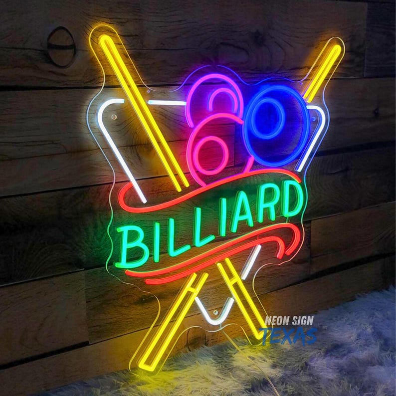 Pool Hall Neon Sign Pool Hall Led Sign Billiard Led Light Custom Neon ...