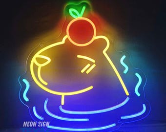 Capybara LED Neon Light, Cute Capybara Neon Sign, Capybara Sleeping Led Light, Bedroom Led Light, Nursery Room Art Decor, Capy Neon Sign