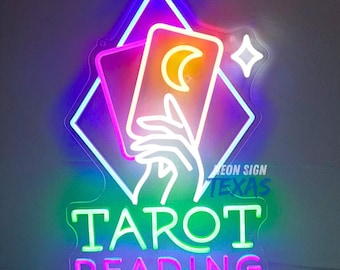 Tarot Reading LED Neon Sign Astrology Tarot Sign Tarot Cards Reading Psychic Tarot Light Tarot Led Sign Fortune Teller Sign Christmas Gift