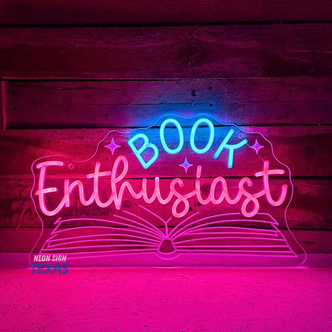 Book Sign Led Sign Book Enthusiast Neon Sign, Book Led Sign, Library Wall Sign, Home ...