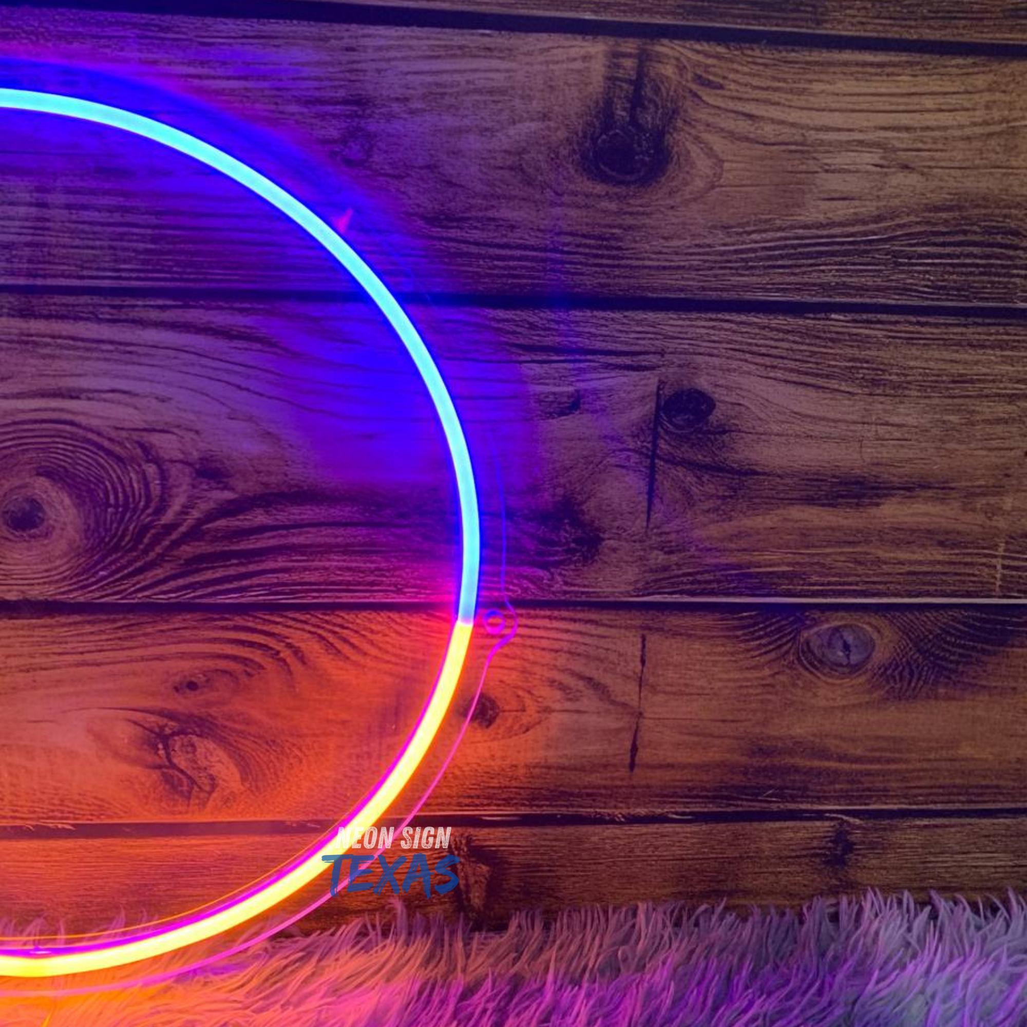 Zen Led Signs Zen Circle LED Neon Sign, Circle LED Neon Sign, Mixed-color Japanese ...