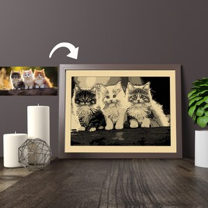 Manga black and white  Custom Portraits Using Pet Photo, Personalized Dog Print, Gift for   Memories, Cartoon Pet Art